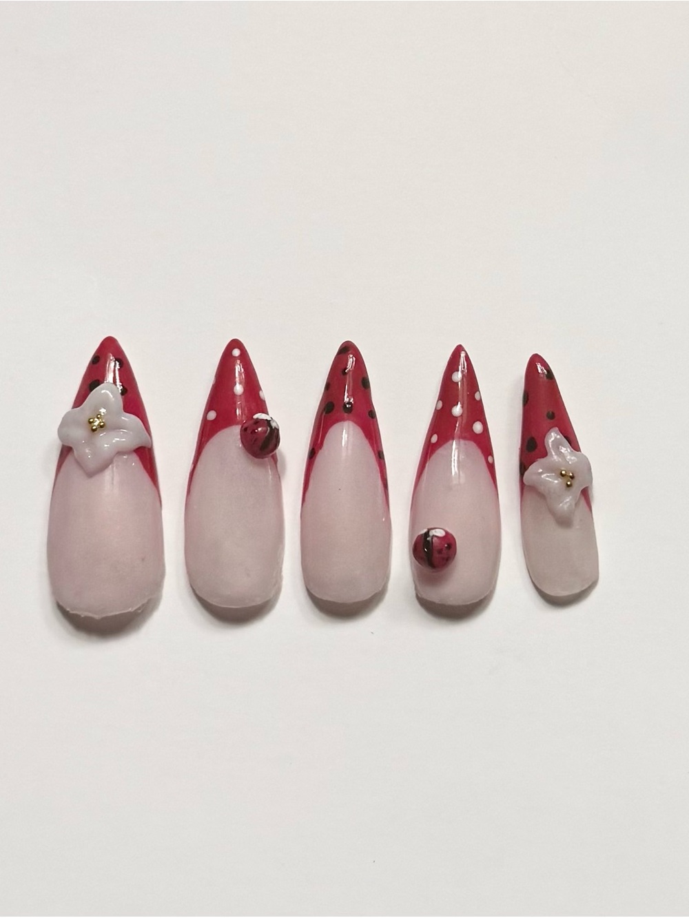 Handmade Acrylic Ladybug Stilettos